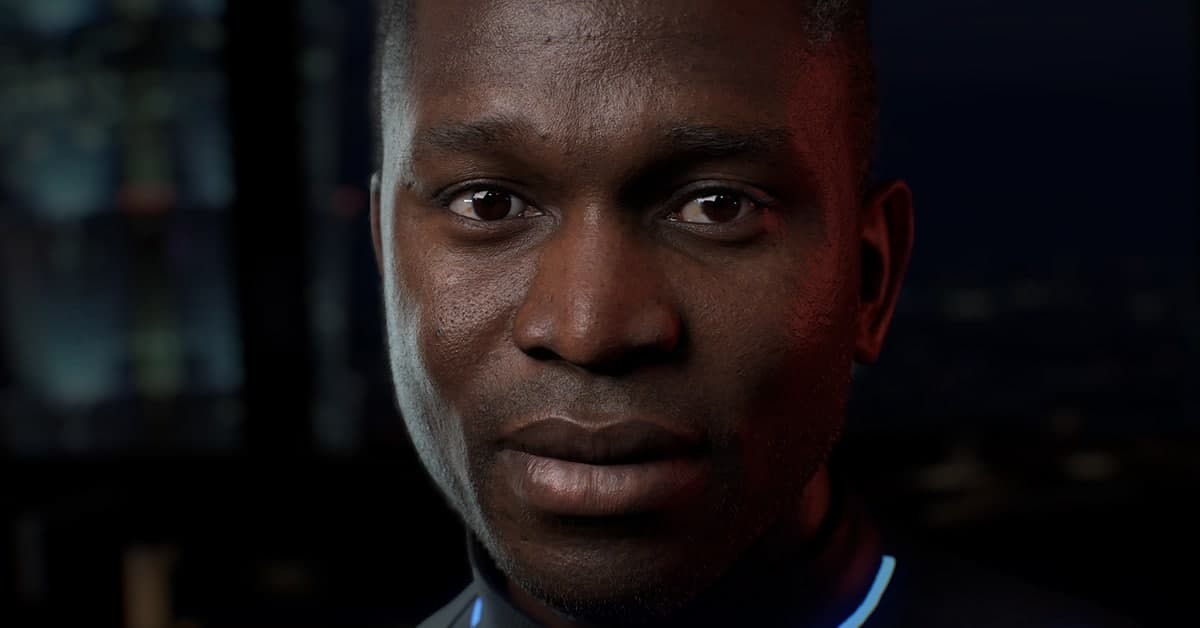 A hyper-realistic digital human avatar with lifelike facial expressions, eyes, and skin texture, displayed on a…