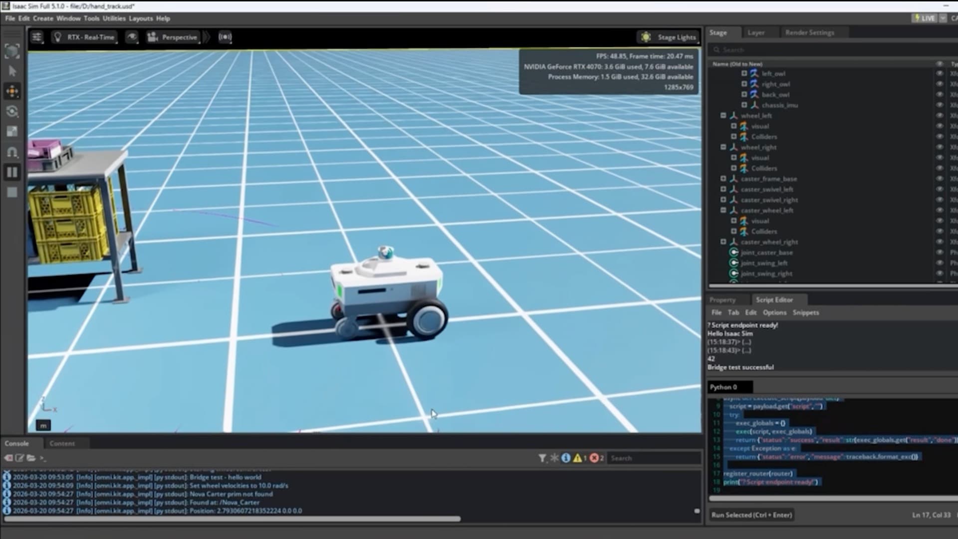 Nvidia executive on stage at CVPR conference, presenting a slide showing a robot arm and autonomous vehicle diagram…