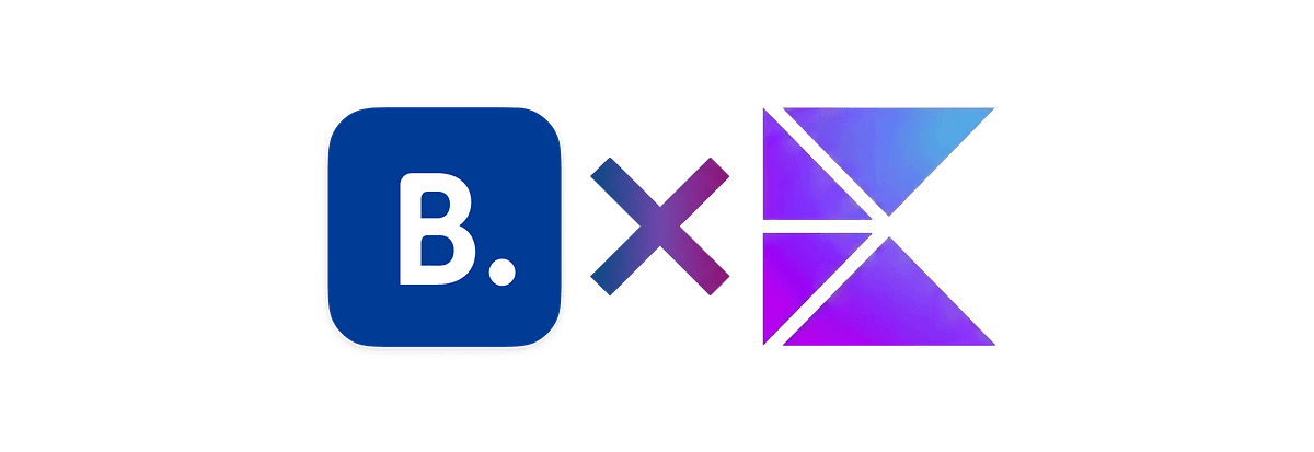 Two Booking.com developers collaborating on code for Kotlin Multiplatform, with mobile UI mockups and travel booking…