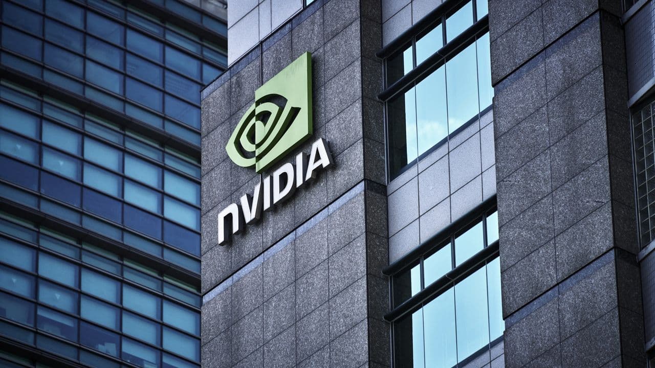 Nvidia inspector in data center server aisle checking AI chip serial numbers on GPU racks