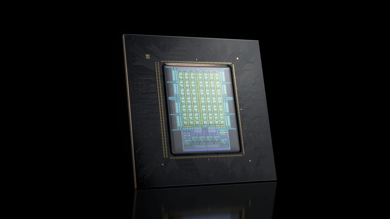 Nvidia Vera CPU chip labeled with Vera name and Nvidia logo, positioned near server hardware, suggesting…