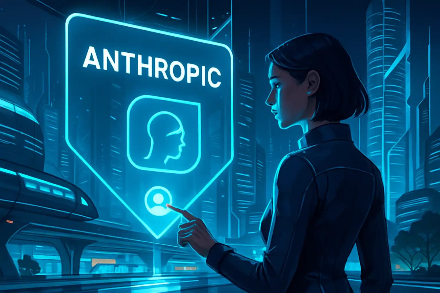 An Anthropic Claude AI interface displayed on a monitor, with lines of code and highlighted security…