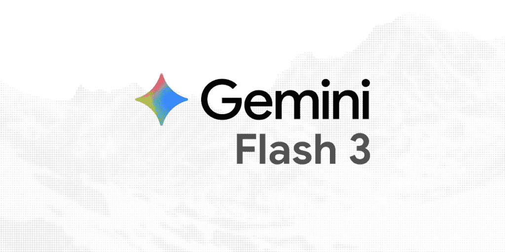 Google Gemini 3.1 Flash logo beside a speedometer icon, with OpenAI logo faintly in the background, representing…