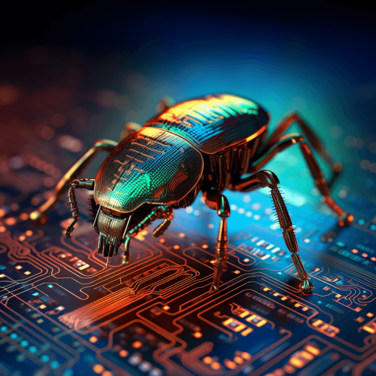 Linus Torvalds at a computer screen, reviewing an AI-generated bug report with a kernel patch displayed, alongside a…