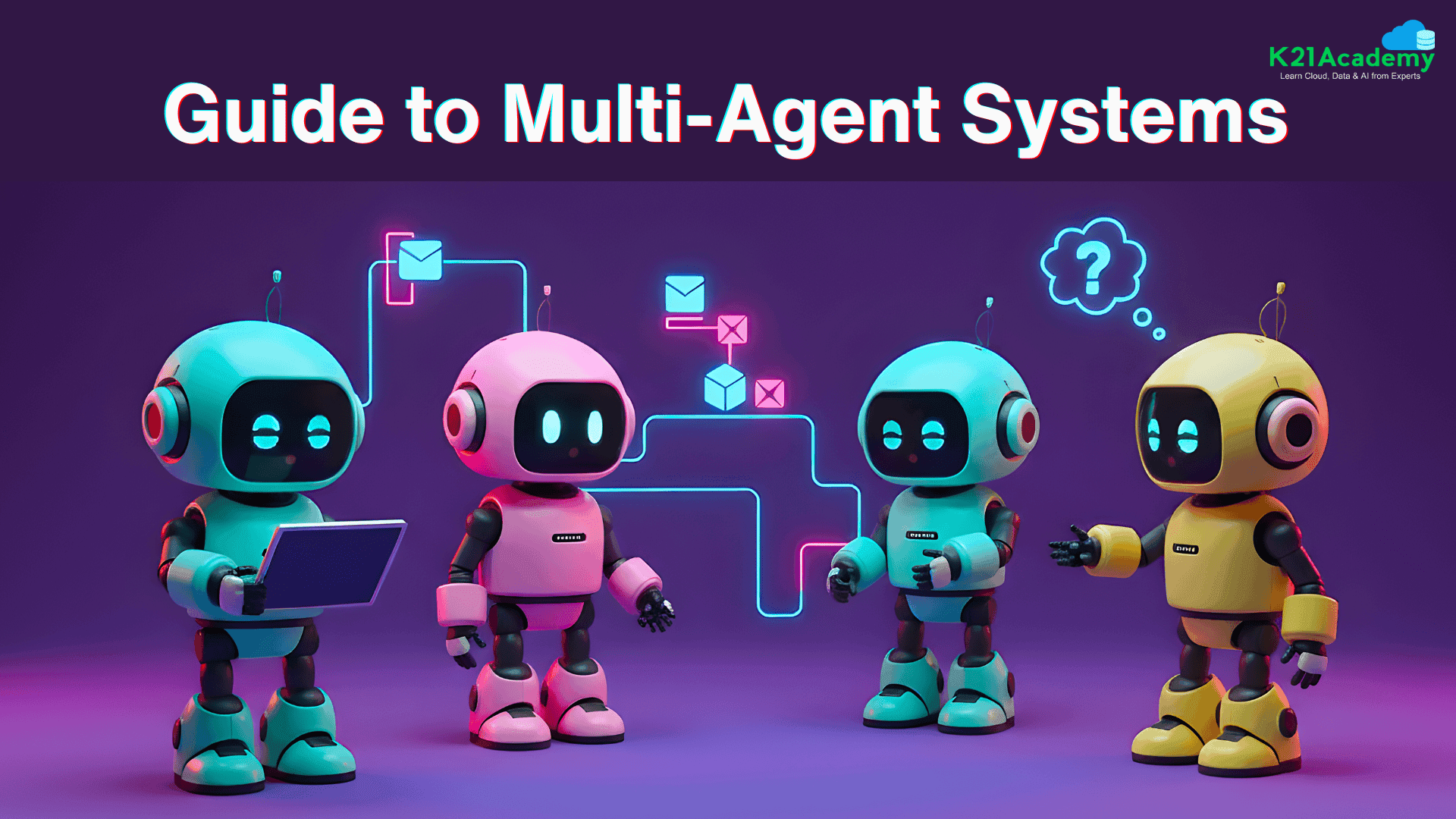 A complex network of interconnected AI agent nodes with red failure markers propagating through the system…