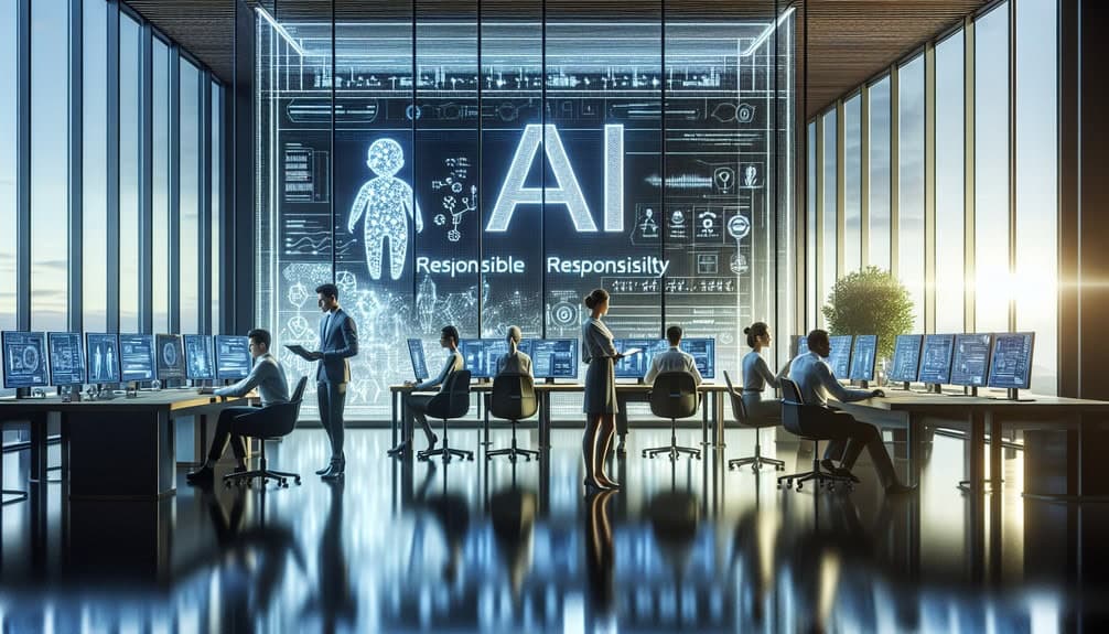Researchers in a modern lab reviewing charts on AI economic diffusion and threat models on a digital whiteboard