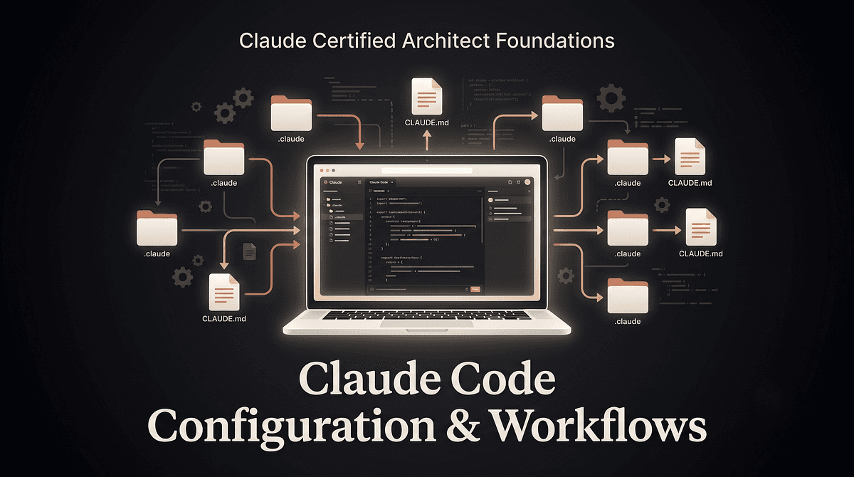 Code editor window showing a CLAUDE.md configuration file with three highlighted patterns for faster Claude Code setup