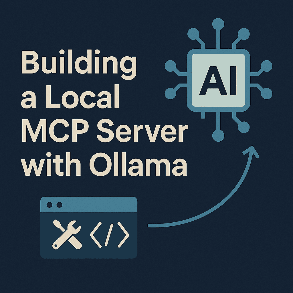 A person typing on a MacBook with a terminal window showing Ollama running a local LLM, Apple MLX logo visible on screen