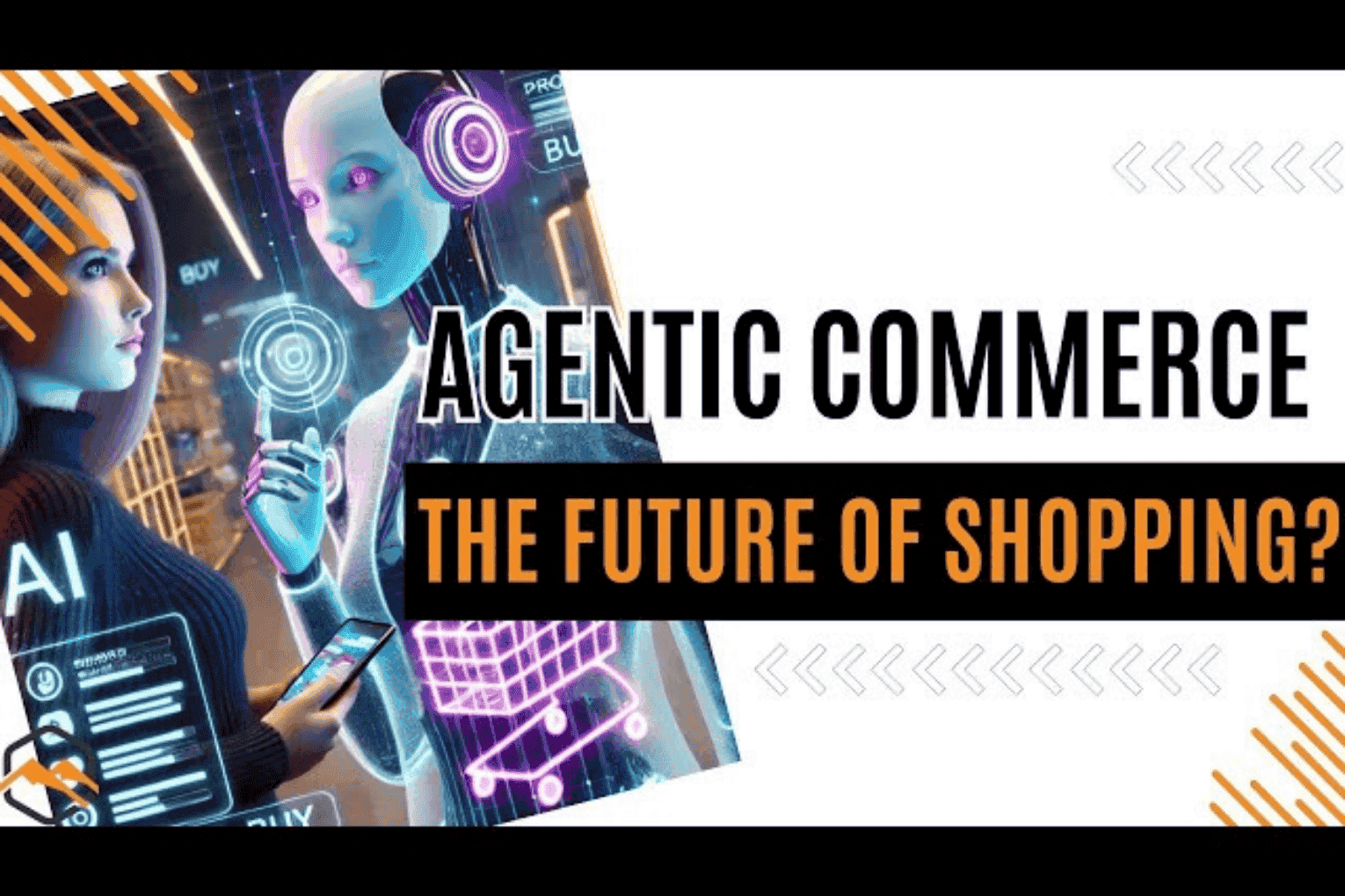 A digital shopping interface with AI agents displaying product recommendations and user interactions on a tablet…