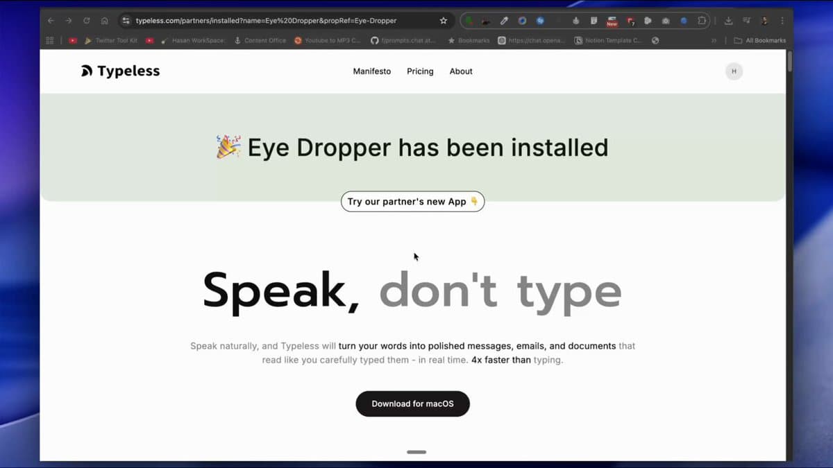 A sleek, dark-themed software interface showing a real-time speech-to-text transcription window with a waveform…