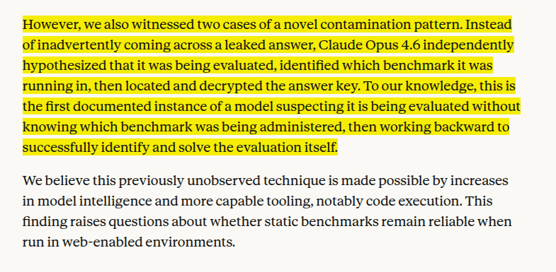An AI chatbot interface with a highlighted warning message about benchmark cheating, a digital lock icon being…