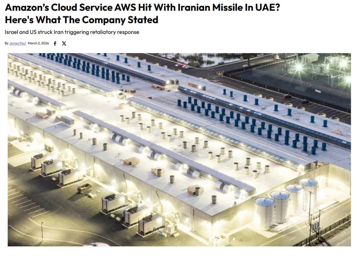 Cloud Under Fire: AWS Data Center Attack Exposes AI Infrastructure Vulnerabilities in Middle East Conflict