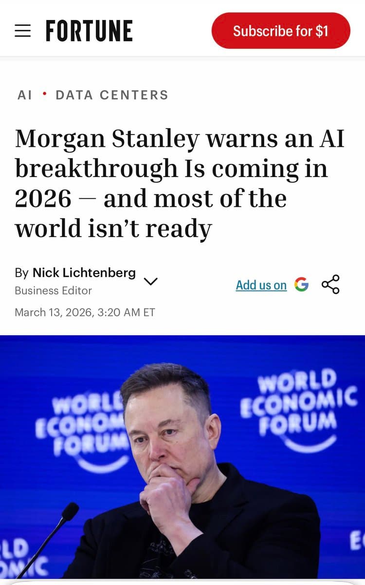 Morgan Stanley Warns of 2026 AI 'Capability Jump' That Could Reshape Global Economy
