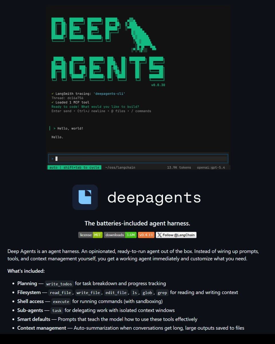 LangChain Open-Sources Deep Agents: MIT-Licensed Framework Replicating Claude Code's Core Workflow