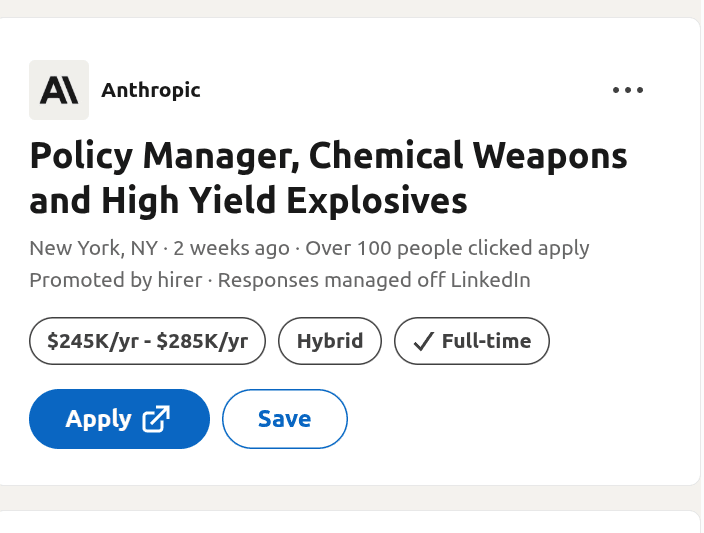 Anthropic Seeks Chemical Weapons Expert for AI Safety Team, Signaling Focus on CBRN Risks
