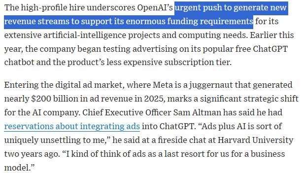 Dave Dugan, a former Meta advertising executive, stands at a podium in a modern office setting, with an OpenAI logo…