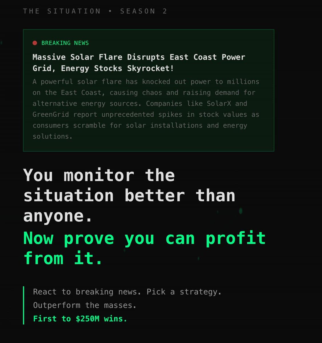 The Situation Game Launches Real-Time Market Instinct Test, Not an AI Trading Simulator