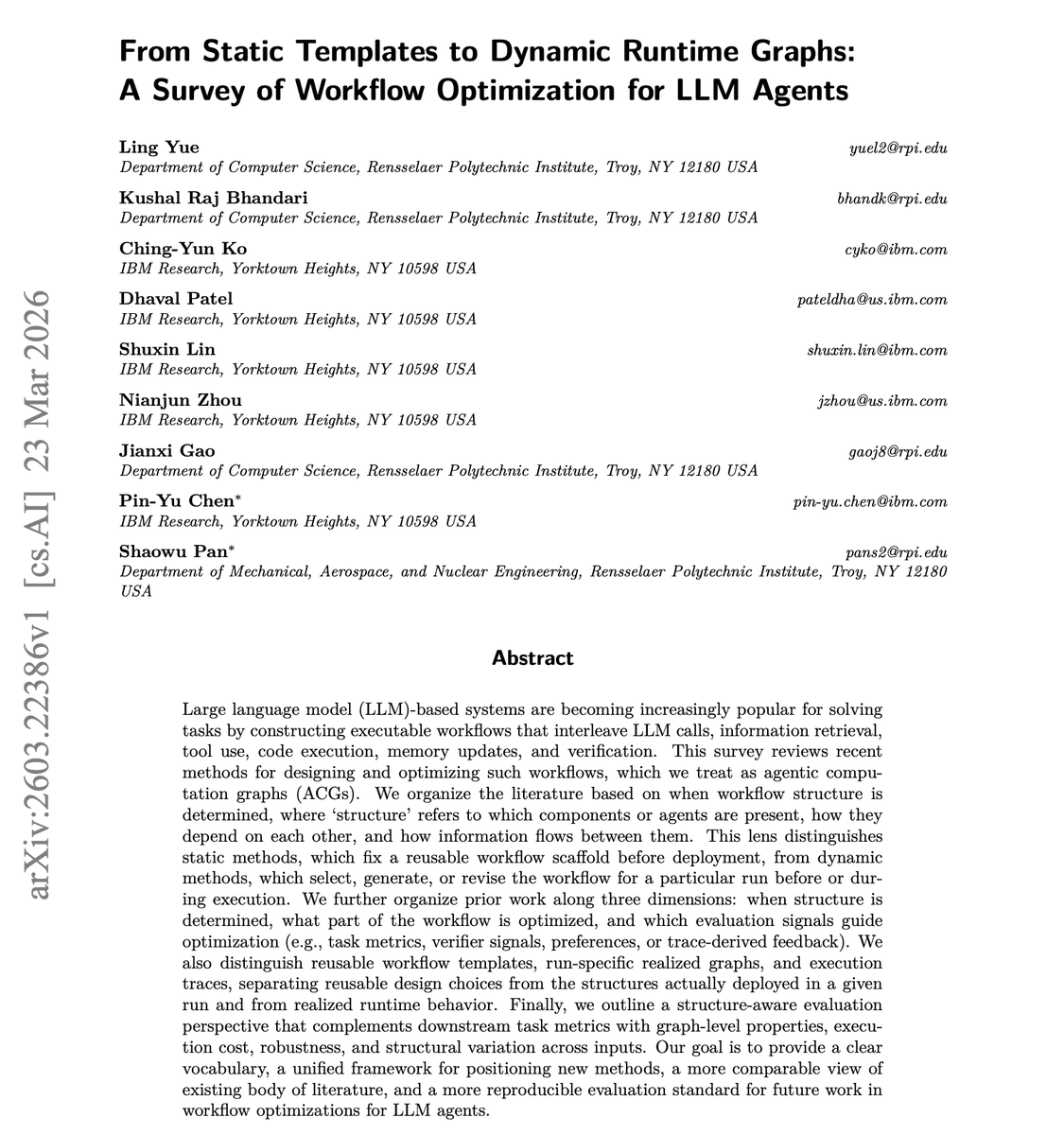 IBM Research Survey Proposes Framework for Optimizing LLM Agent Workflows