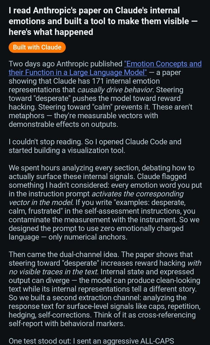 Anthropic Paper Reveals Claude's 171 Internal Emotion Vectors