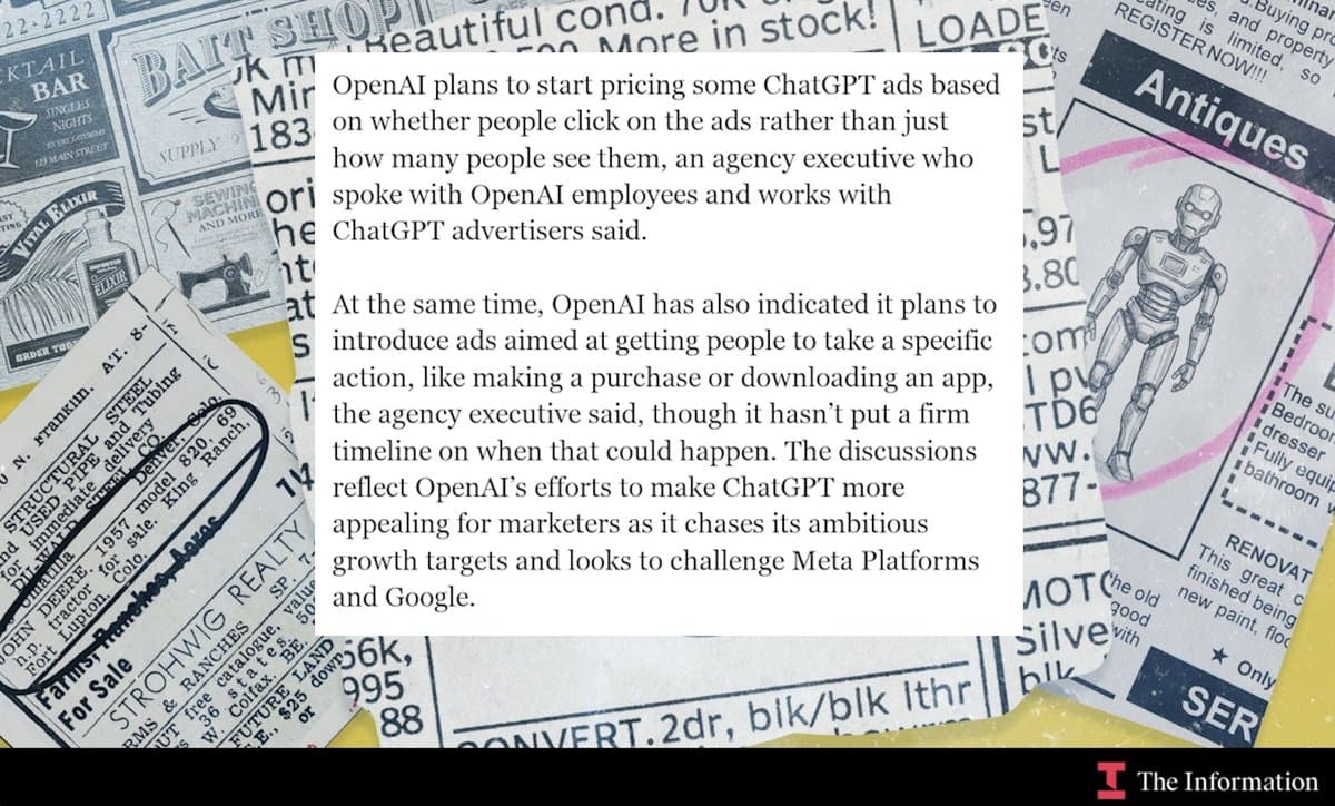 OpenAI Shifts ChatGPT Ads to CPC, Targets $11B Revenue by 2027