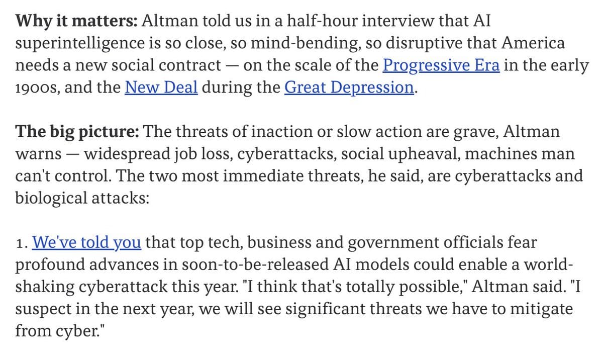 Sam Altman speaking in a suit at a tech event, gesturing emphatically while a large AI-themed screen looms behind him