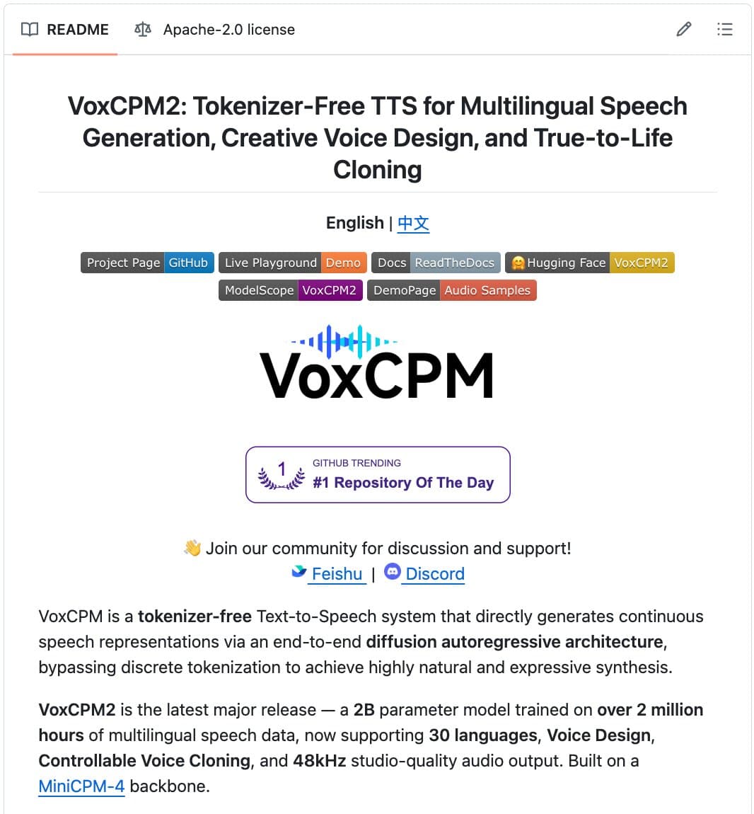 A researcher demonstrates VoxCPM2 voice AI interface on a laptop, comparing its benchmark scores against ElevenLabs…