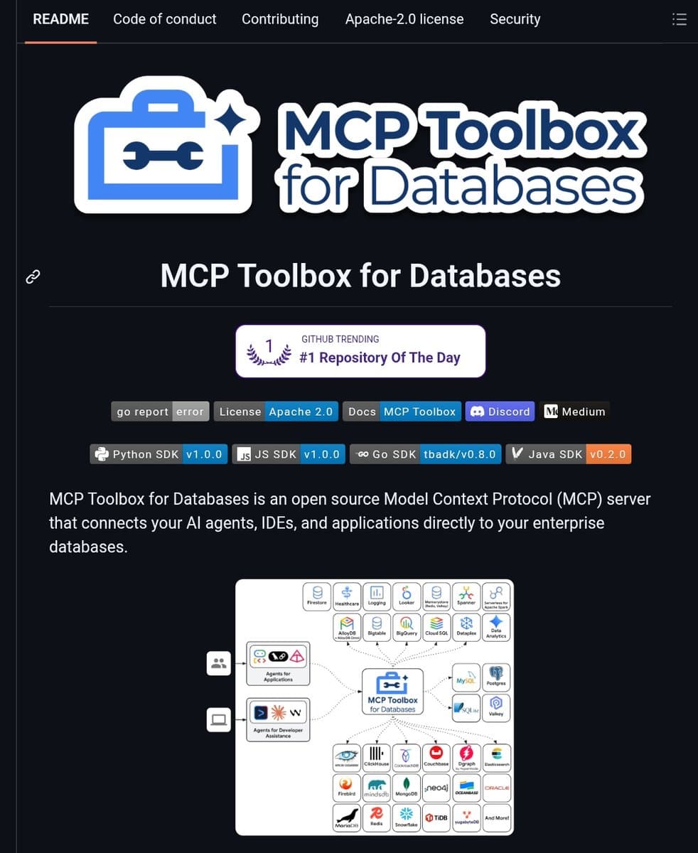 Google logo on a digital interface showing database icons for Postgres and BigQuery, with a code snippet of fewer…