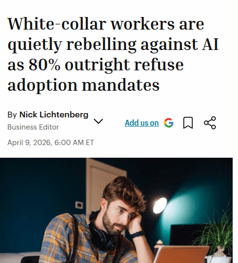 Fortune: 80% of Enterprise Workers Skip Company AI Tools Despite Spending