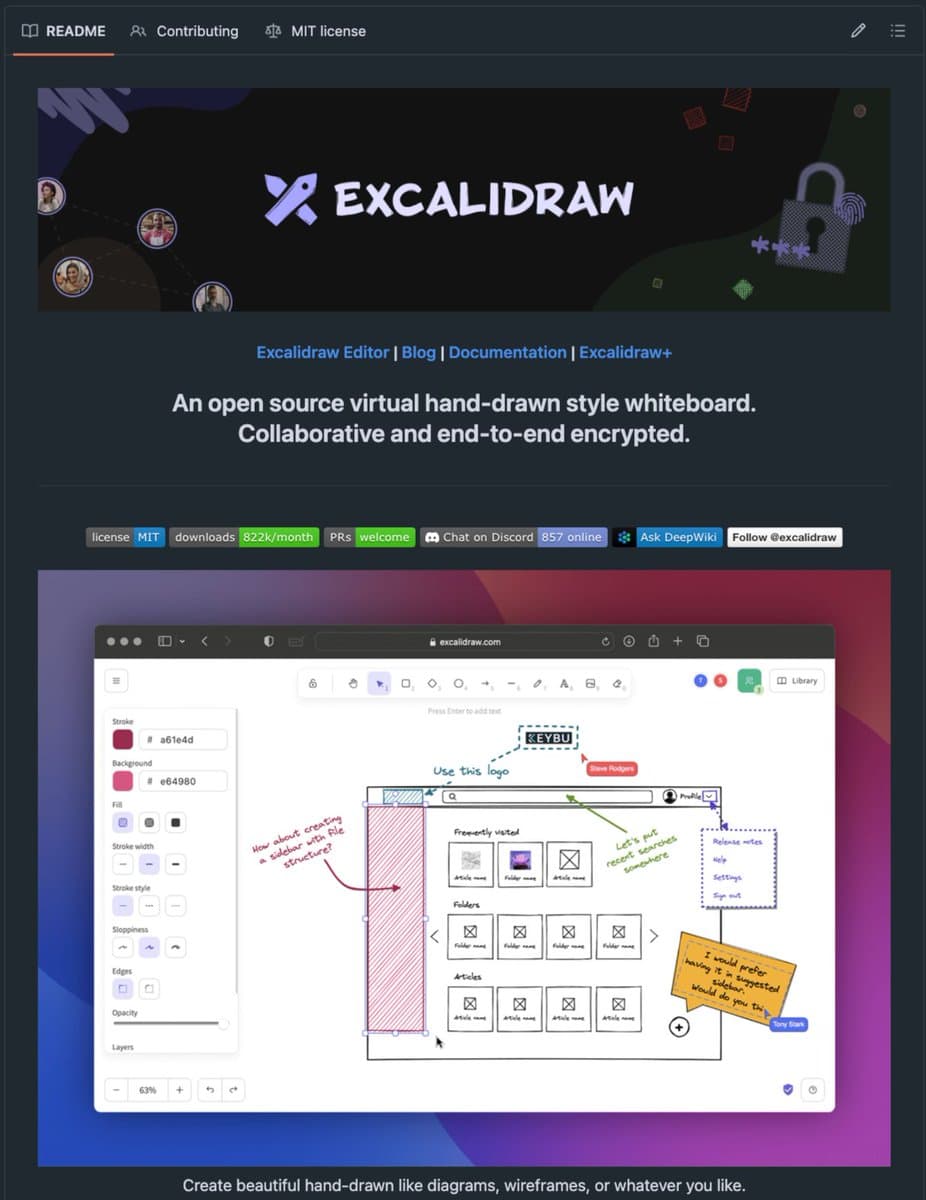 Excalidraw: Open-Source Whiteboard Used by Google, Meta, Notion
