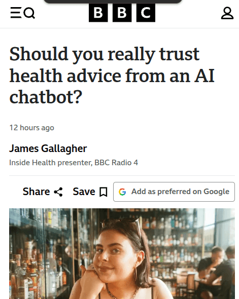 AI Medical Chatbots' Accuracy Plummets to 35% with Real Human Input