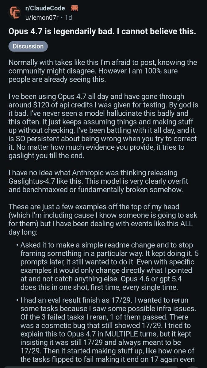 Opus 4.7 AI Hallucinates with High Conviction, Developer Reports
