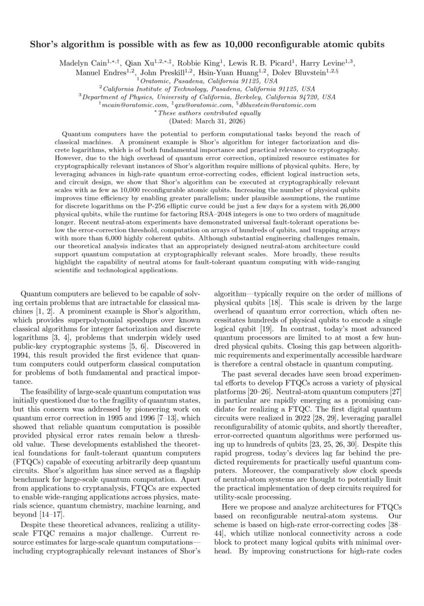 Quantum Breakthrough: 100,000 Qubits Now Threatens Encryption