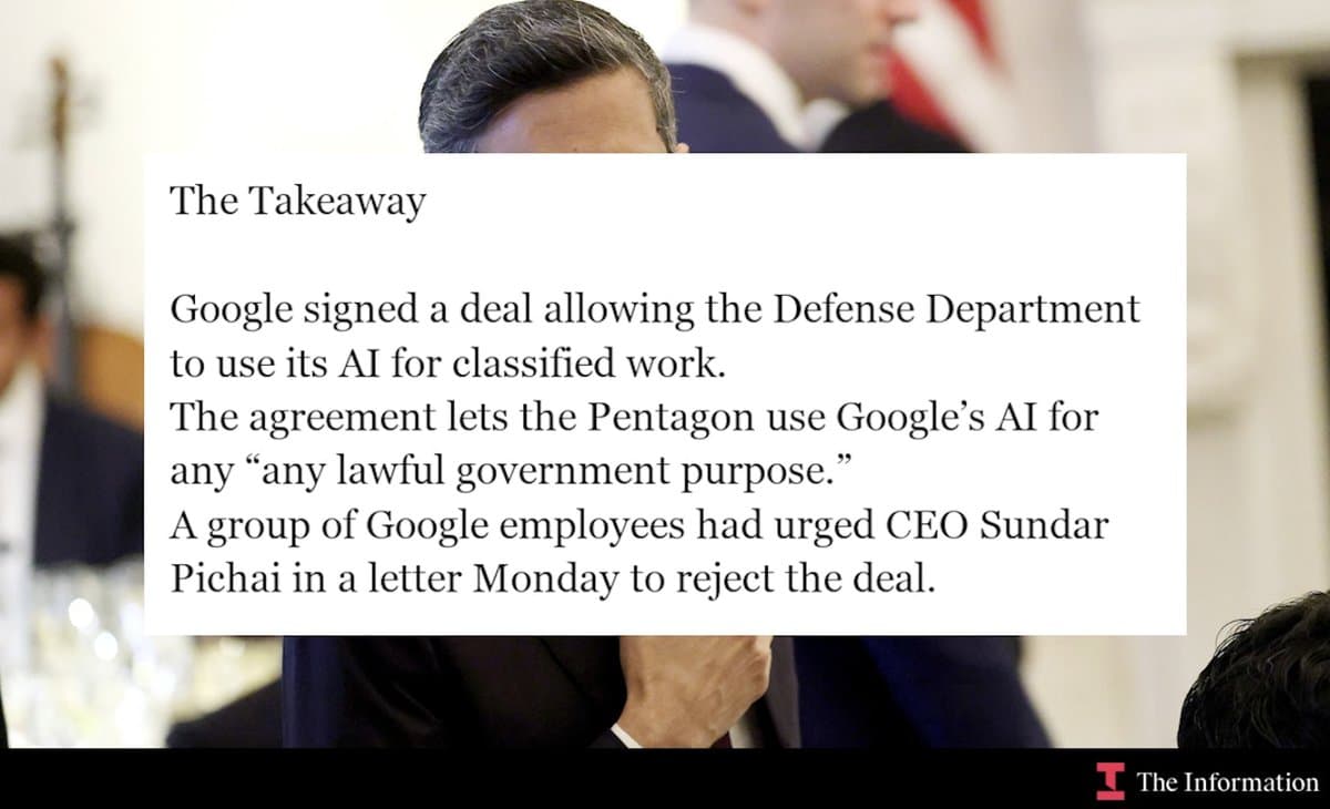 Google Inks Pentagon AI Deal, Reverses 2018 Stance