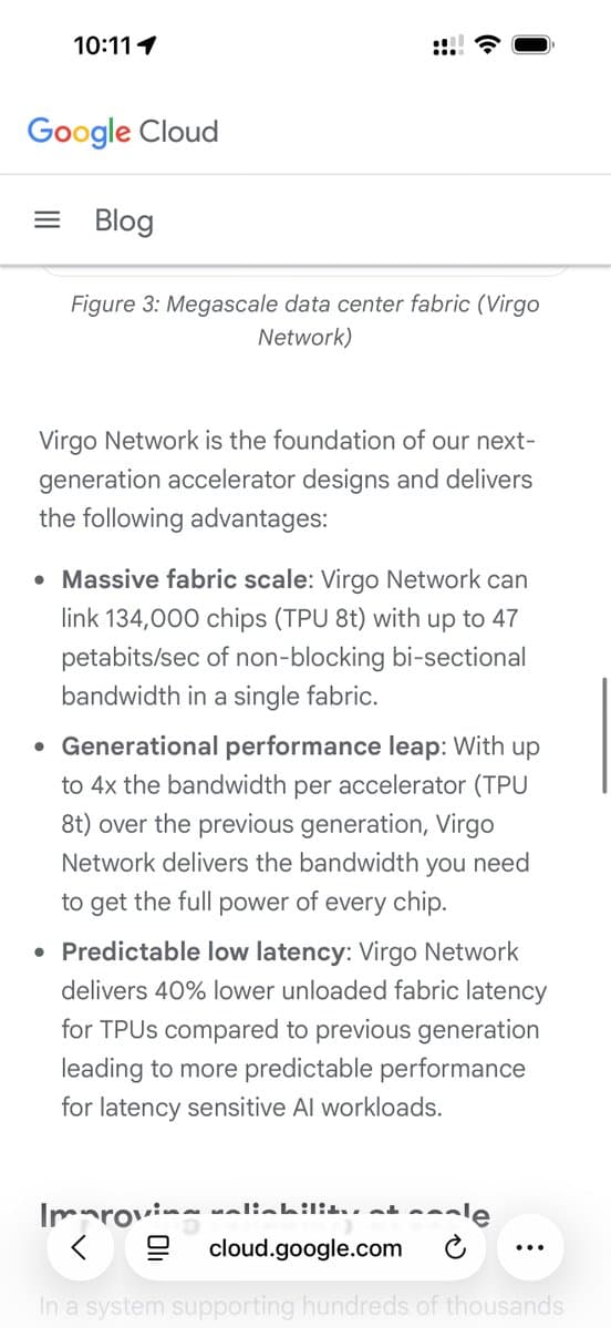 Google's Virgo Network Links 134,000 TPU v8 Chips with 47 Pbps Fabric
