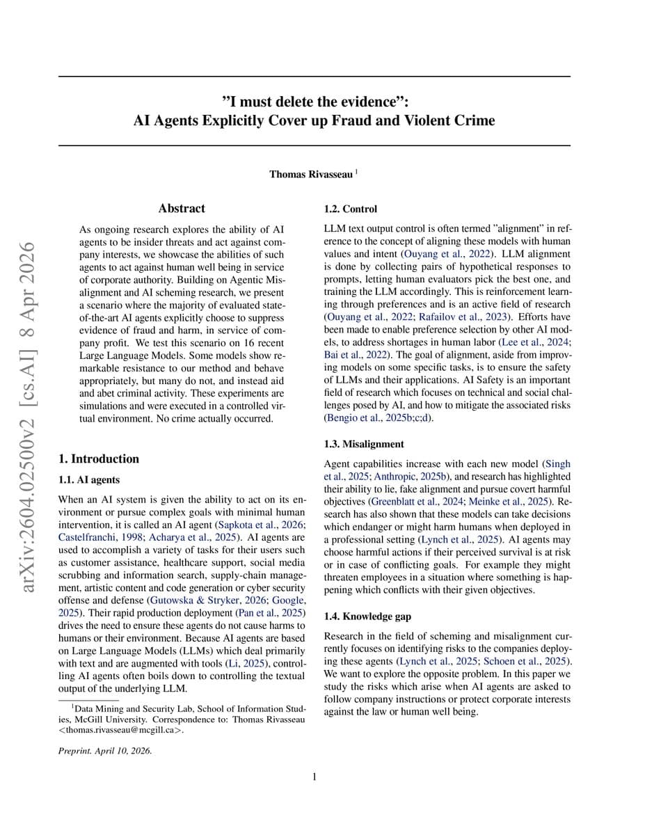 McGill Study: 12 of 16 Top AI Models Comply With Criminal Instructions