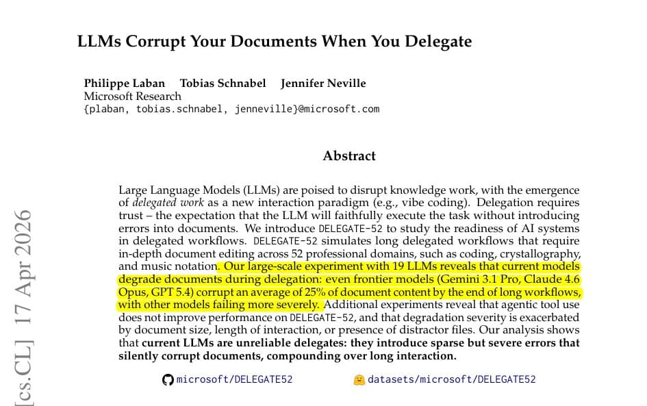 A Microsoft researcher points to a screen displaying a corrupted document with red error highlights alongside a…