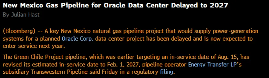 Aerial view of a sprawling desert construction site with a partially built gas pipeline snaking toward distant data…