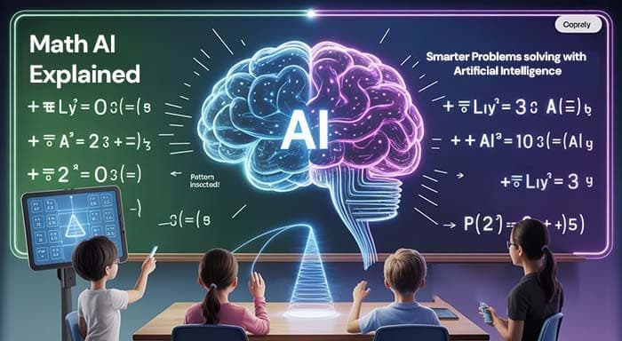 Open textbook pages with math equations, code snippets, and AI diagrams on a desk