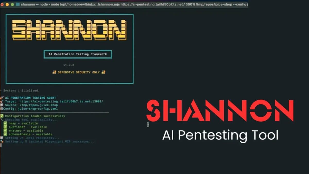 A sleek AI agent interface on a laptop screen, with a glowing digital padlock icon and a web app code snippet in the…
