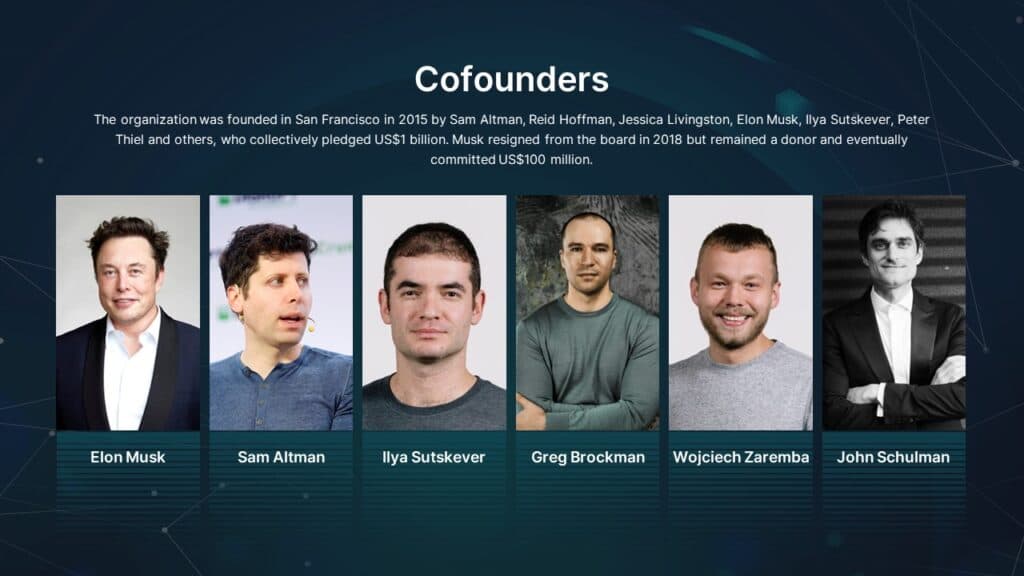 Sam Altman speaking at a tech event, with a slide showing an AI agent interface and a desktop computer with code on…