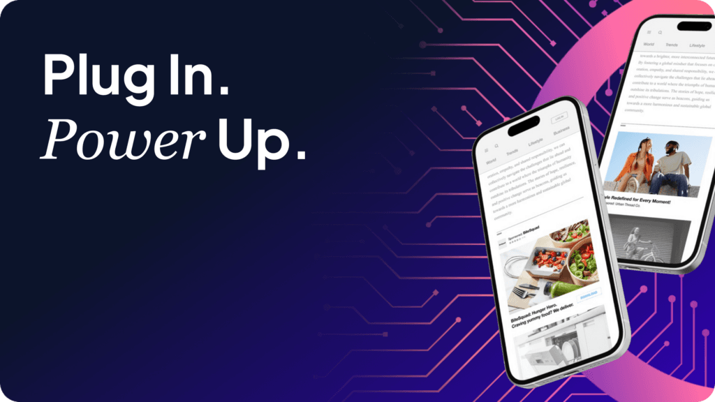 A digital interface displays TikTok's ad campaign dashboard, with AI agent controls and a flowchart illustrating…