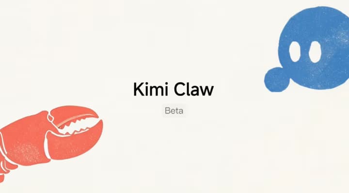 A digital workspace interface with AI agent icons, cloud storage symbols, and a browser window showing OpenClaw…