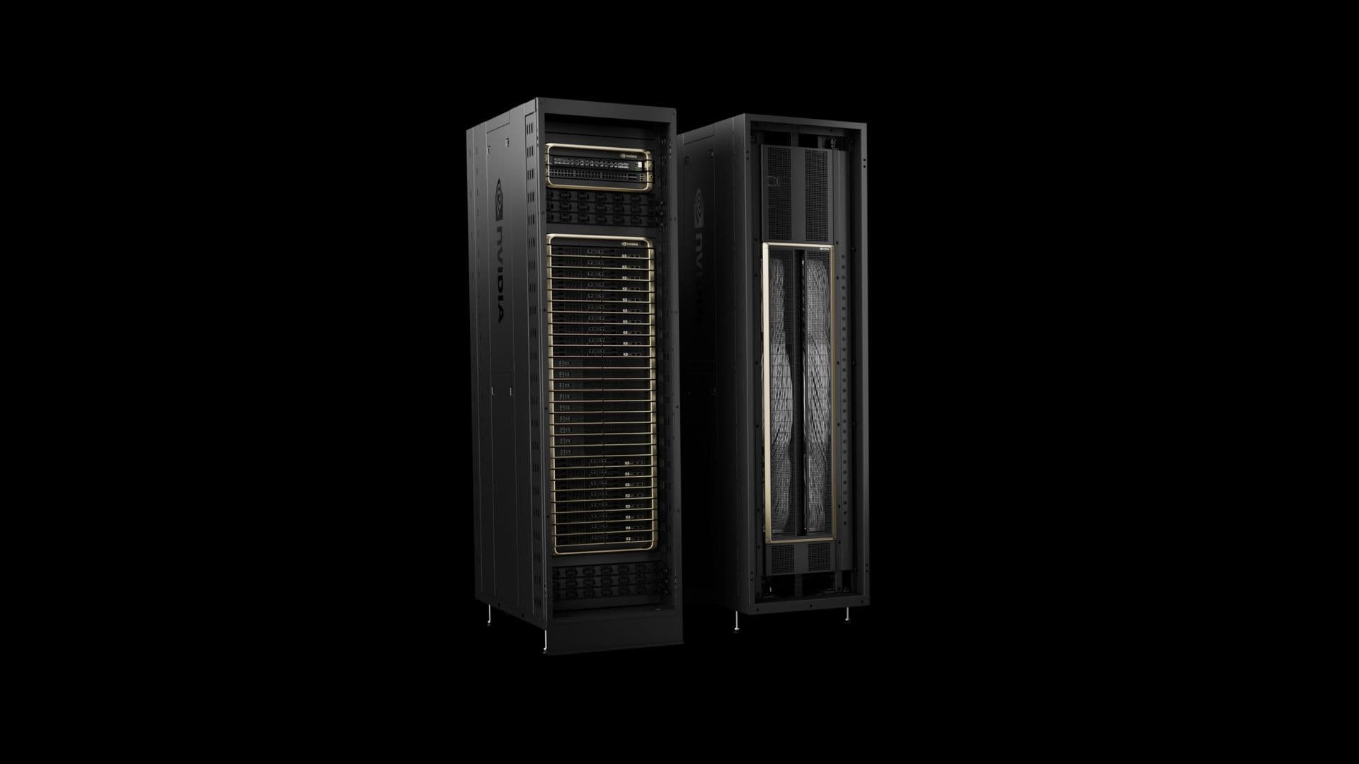 AWS executive presenting EC2 G7 instance with NVIDIA Blackwell GPU on stage, highlighting 4.6x AI inference boost…