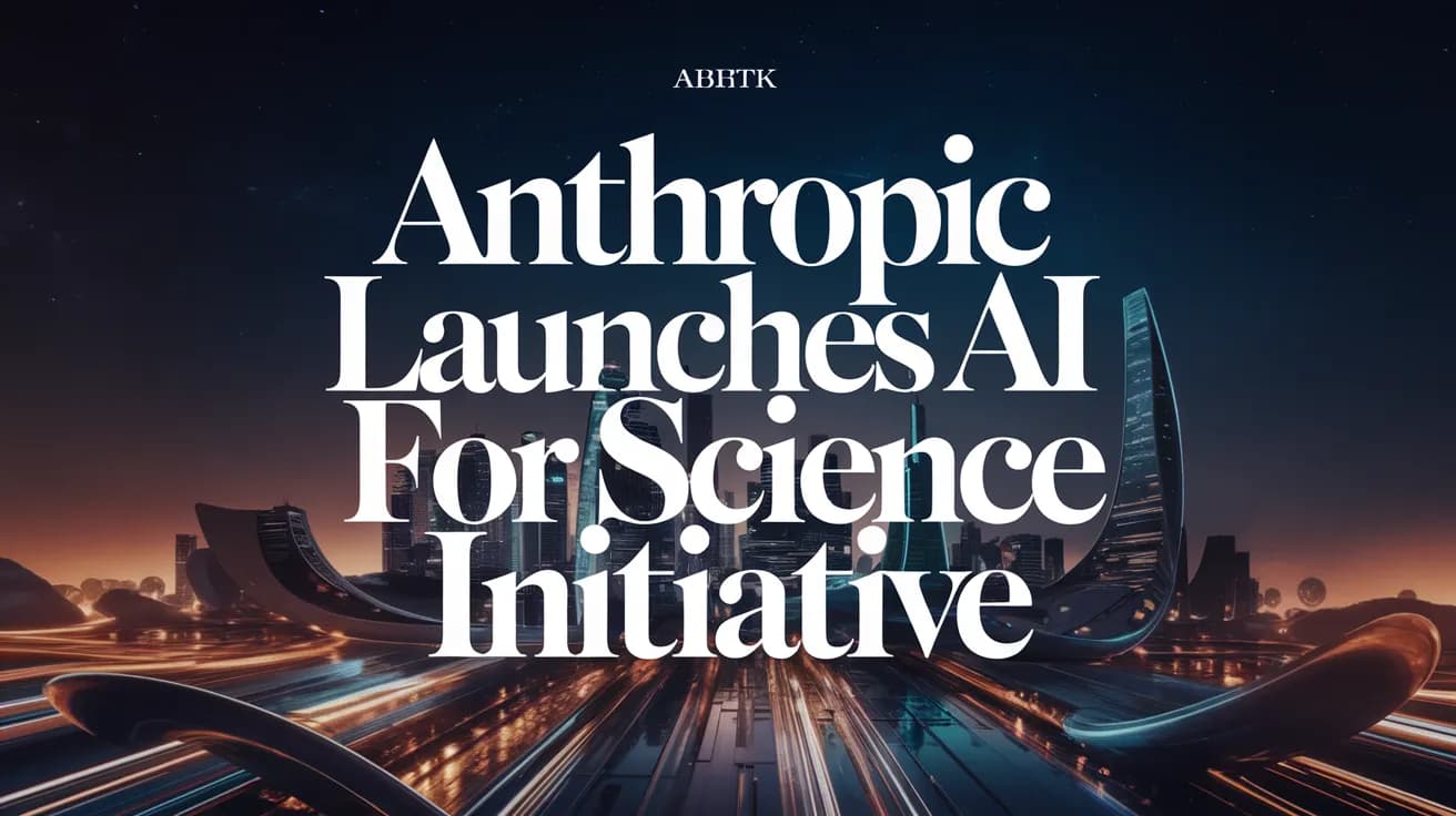 Anthropic's new Science Blog homepage features a stylized AI molecule graphic on a dark blue background, with…