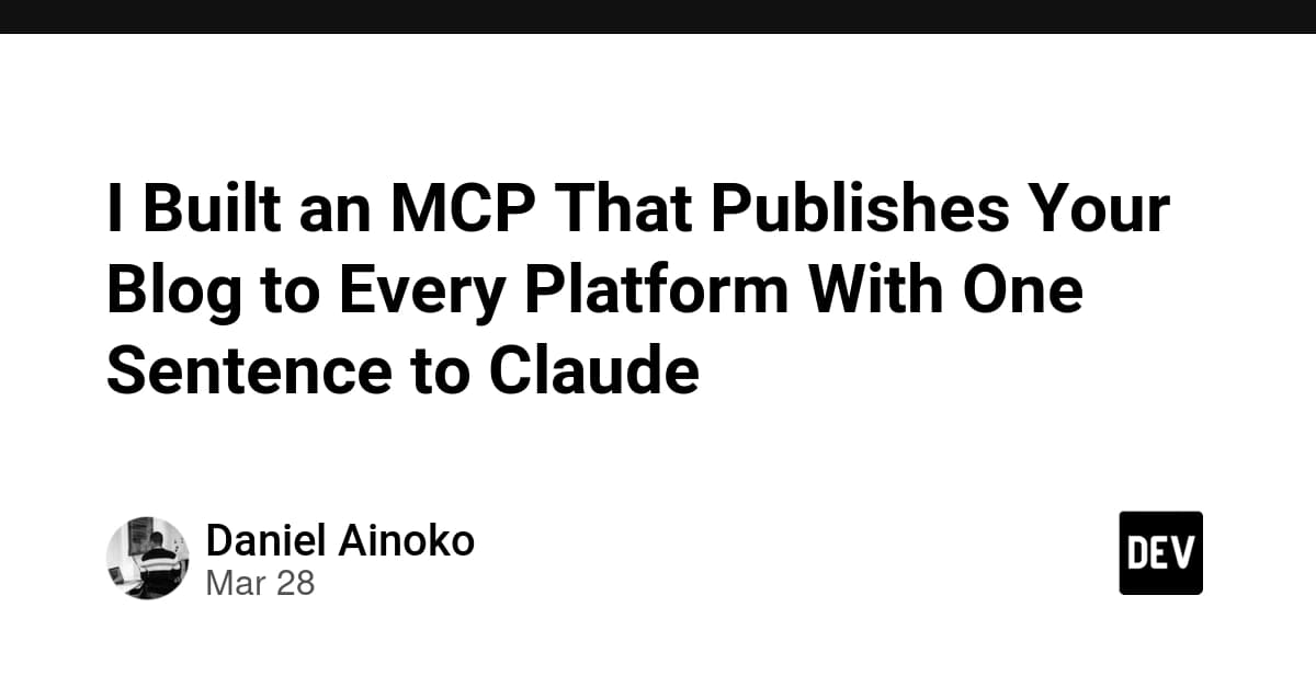 Developer using Claude AI to publish a blog post from Notion to Dev.to, Hashnode, and Medium via an open-source MCP…