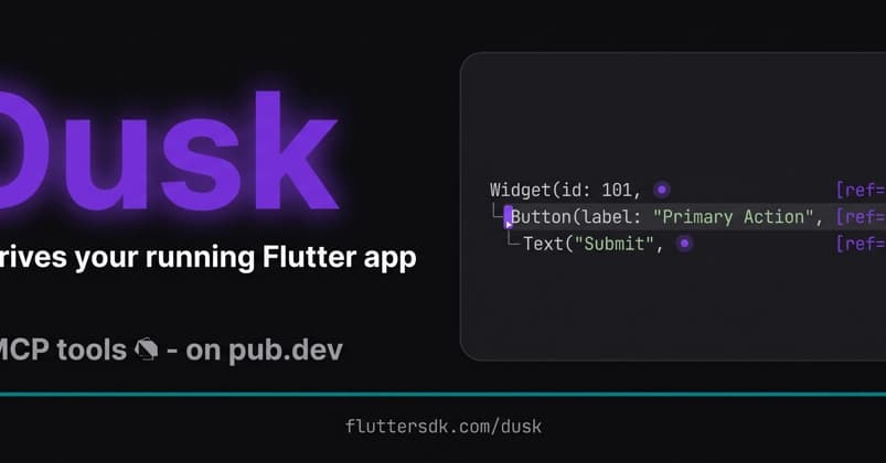 Flutter app test running on a phone emulator with a terminal log showing Playwright-style agent testing output from…