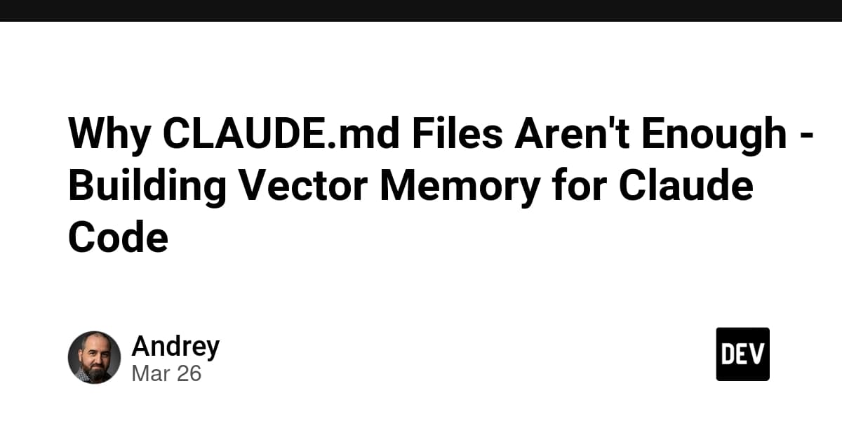 Developer configures Claude Code with claude-memory-mcp server inside a terminal window showing vector memory…