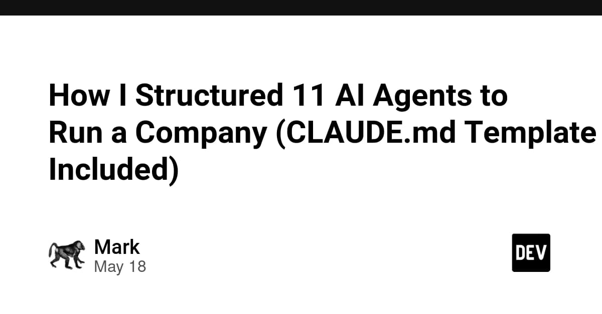 A dashboard showing 11 AI agent profiles with task logs, zero revenue, and an open-source CLAUDE.md template to fix…