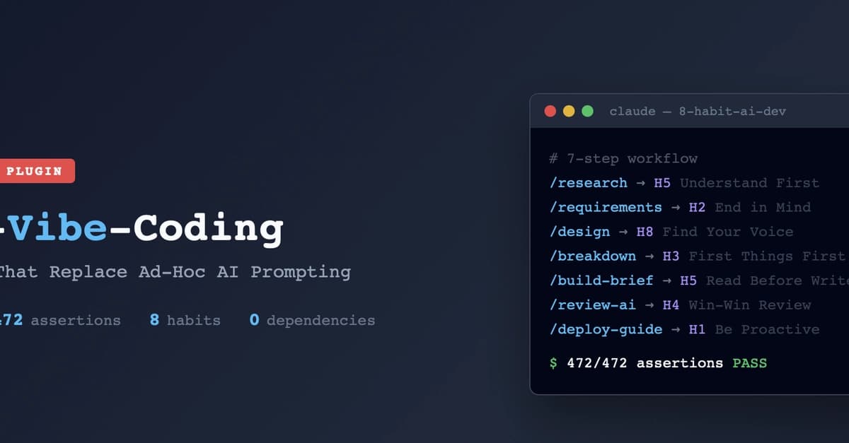 A software developer's terminal screen showing Claude Code plugin output with a structured 7-step workflow checklist…