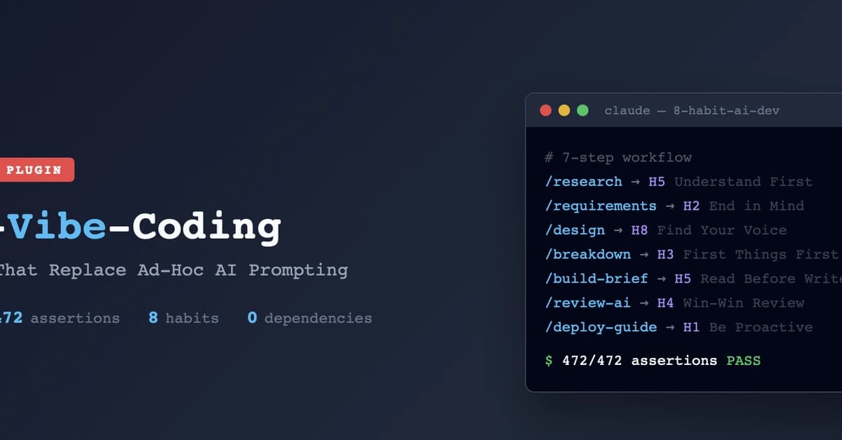 Stop Vibe Coding: Install the 8-Habit Plugin to Enforce a 7-Step Claude